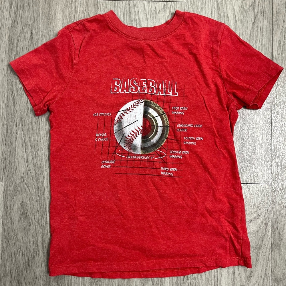 Cat & Jack Red Graphic Baseball Short Sleeve Tee